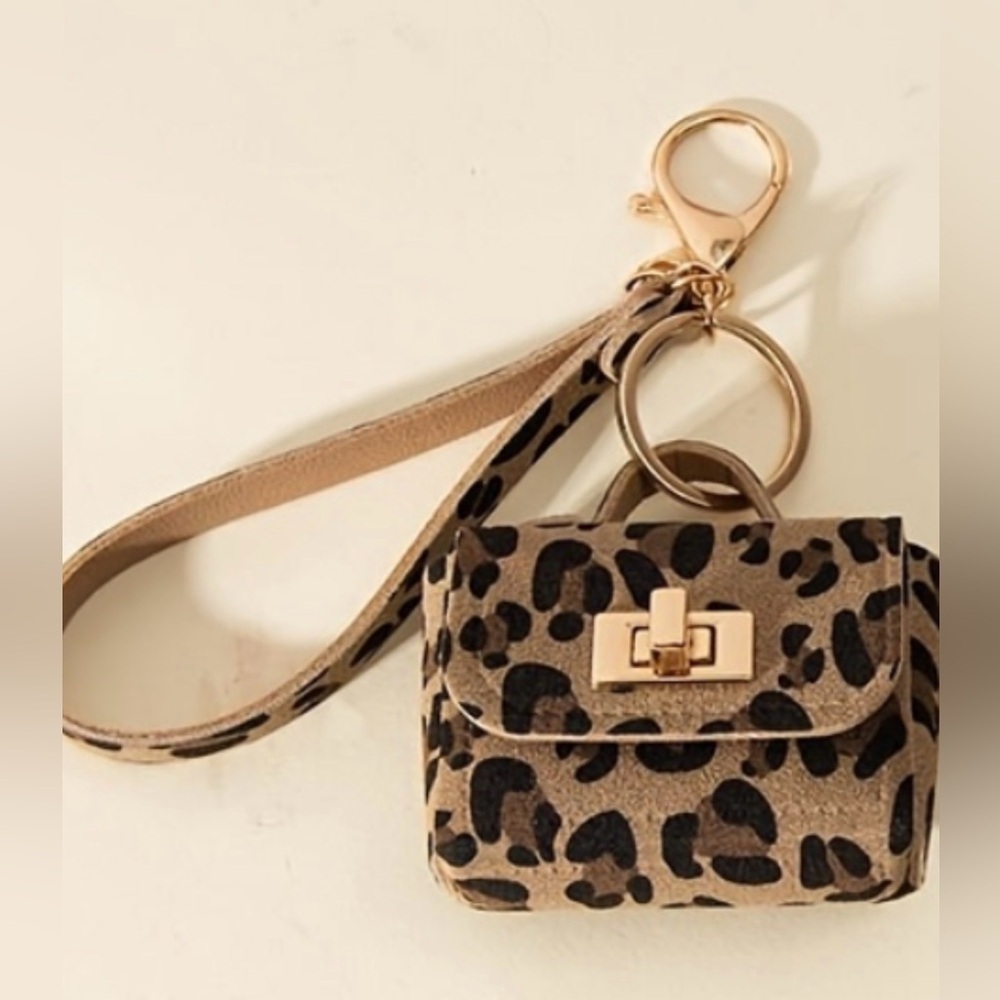Leopard Print Mini Keychain Bag